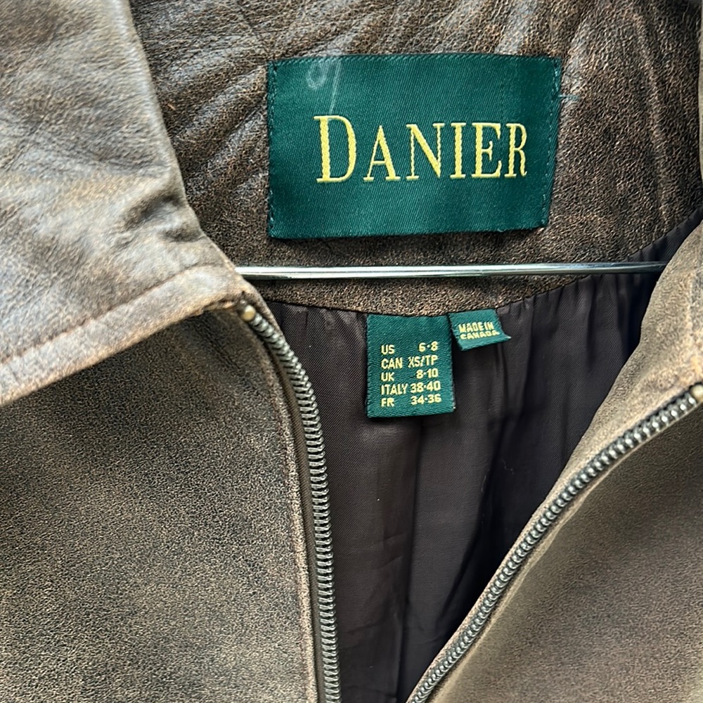 Brown leather jacket by DANIER